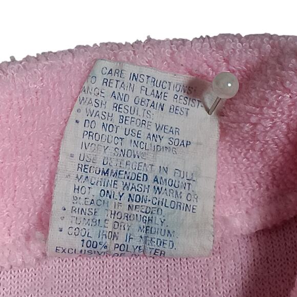 Vintage Carter's Made in USA Pajama One Piece Medium 12-17 LBS. Pastel Pink Snap - Picture 6 of 10